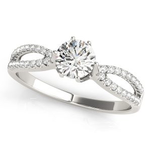 14K White Gold Round Diamond Engagement Ring