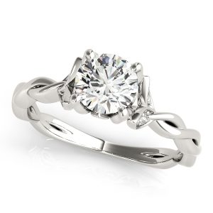 14K White Gold Round Diamond Engagement Ring