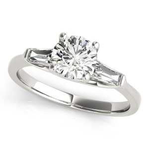 14K White Gold Round Diamond Engagement Ring