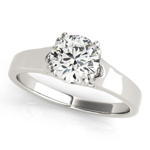 14K White Gold Round Diamond Engagement Ring