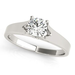 18K White Gold Solitaire Round Diamond Engagement Ring