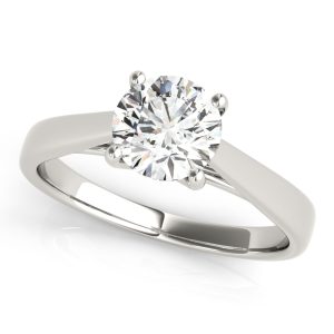 Solitaire Cathedral Round Diamond Engagement Ring