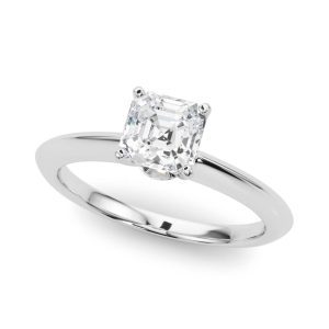 14K White Gold 6-Prong Solitaire Round Diamond Engagement Ring