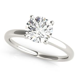 Platinum Hidden Halo Round Diamond Engagement Ring